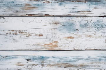 Realistic white washed wood, painted with blue acrylic, light wood texture. AI Generative.