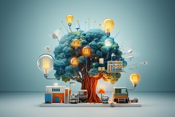 Creative business team brainstorming and ideating for innovative projects. Generative AI