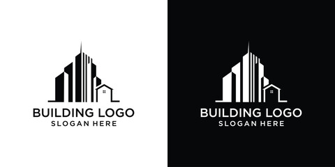 Obraz premium Building logo vector illustration design,real estate logo template, logo symbol icon