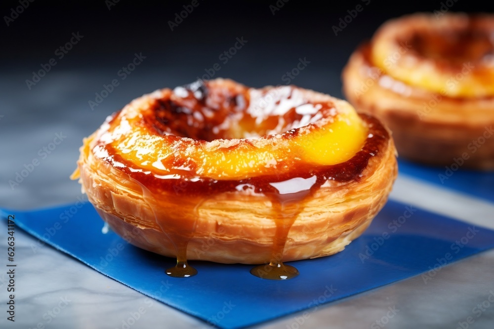 Wall mural pasteis de nata - traditional portuguese egg tart generative ai