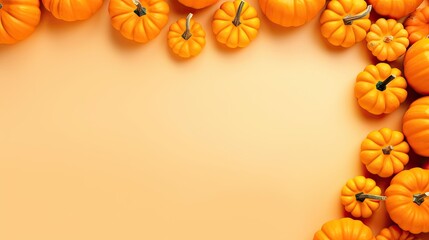Halloween pumpkin orange black and white copy space with plain color autumn background