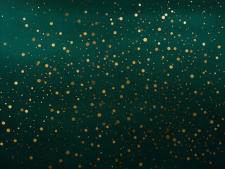 Green background with a multitude of small, brightly golden dots scattered across it, creating a vibrant and eye-catching pattern. 
