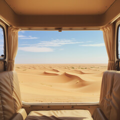 View of the desert from the van