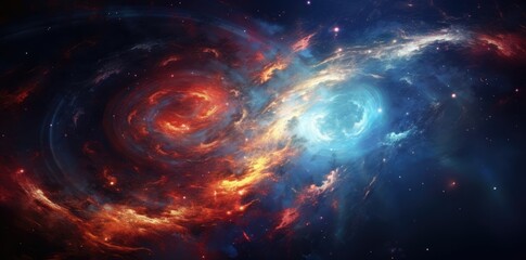 Swirl galaxy milky way stars red blue other dimension cloud space background