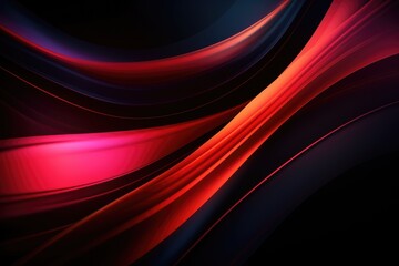 Red neon fluid, glowing futuristic abstract background, swirl, line, boxes, data transfer or equalizer, wallpaper, generative ai