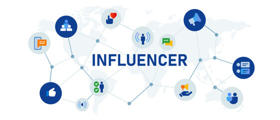 Influencer social media internet marketing person influence
