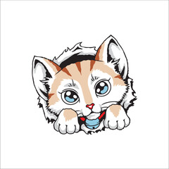 cute and cute cat vector illustration can be used as graphic design
