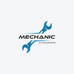 Wrench Mechanic Logo icon Vector