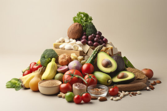 Food pyramid concept. Generated Ai