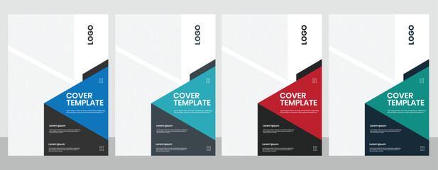 New creative bifold brochure cover flat template, one page editable annual booklet template, A4 format high-quality business corporate brochure layout