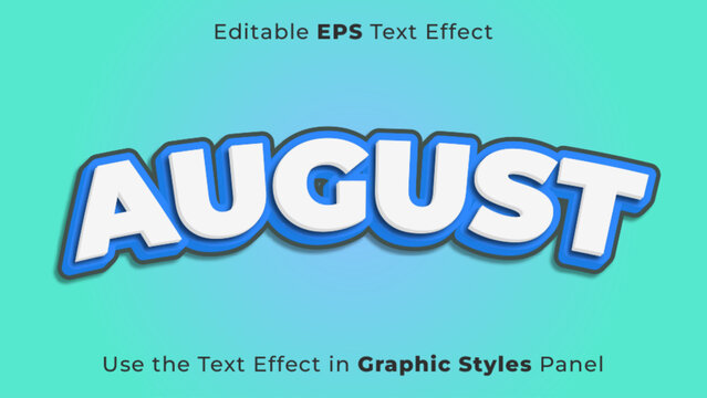 Editable EPS Text Effect of August for Title and Poster