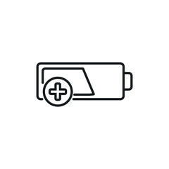 Battery icon. Vector illustration in trendy line style.