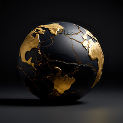 A kintsugi design made as an earth. Generated Ai