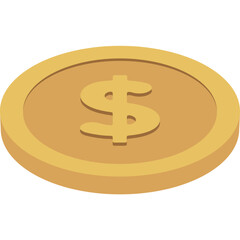 Coin Icon Logo Design Element