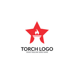 Obraz premium torch star logo vector template.