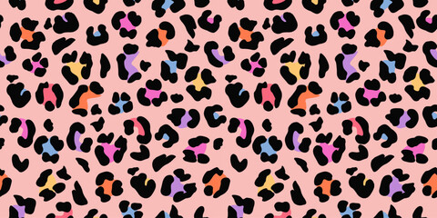 Abstract Leopard Skin Seamless Patterns. Animal print. geometric folklore ornament for textile banner, cover, wallpaper. Vector illustration.