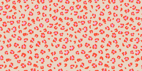 Abstract Leopard Skin Seamless Patterns. Animal print. geometric folklore ornament for textile banner, cover, wallpaper. Vector illustration. © Udomdech