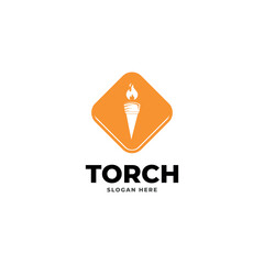 torch flame logo art design
