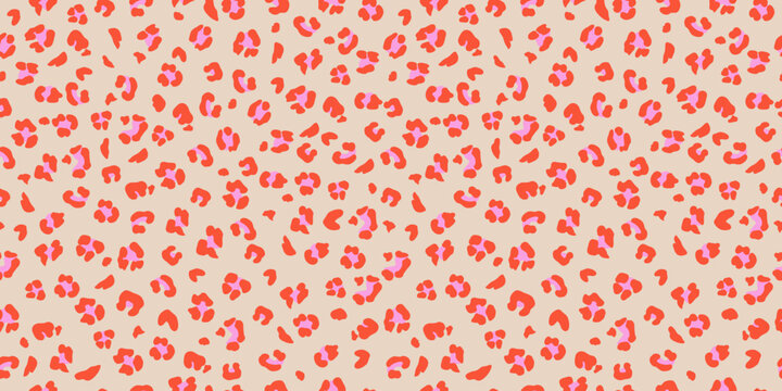 Abstract Leopard Skin Seamless Patterns. Animal print. geometric folklore ornament for textile banner, cover, wallpaper. Vector illustration.