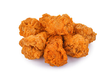 Heap of fried spicy chicken wings isolated on transparent background. PNG