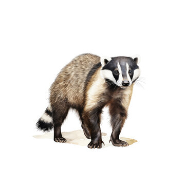 Dachs Illustration, Zeichnung, Wasserfarben, ideal f&uuml;r B&uuml;cher, Kinderb&uuml;cher, Magazine, Blogs, Poster, T-Shirts, Plakate, weitere Tier im gleichen Stil verf&uuml;gbar