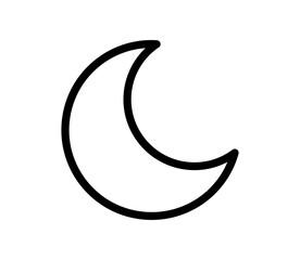 Vector moon icon. Black line icon.