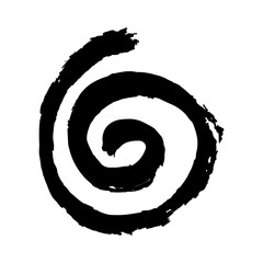 Spiral Icon. Hand drawn. Grunge. Black color. Vector