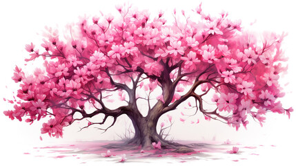 Obraz na płótnie Canvas Beautiful cherry tree with tender flowers. Generative Ai