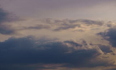 beautiful sunset sky with cumulus clouds for abstract background