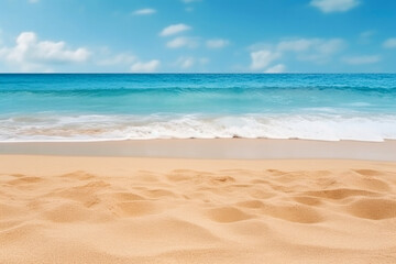 Fototapeta na wymiar Beautiful tropical beach and sea background. Copy space for text.