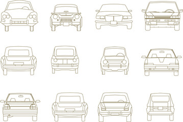 Sketch vector illustration of family suv car design view from front