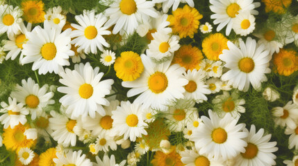 Daisies in White and Yellow