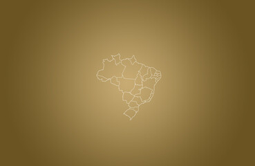 Ilustração do mapa do Brasil com contorno branco em um fundo marrom © JCGX