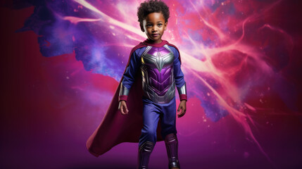 Boy in a superhero costume.