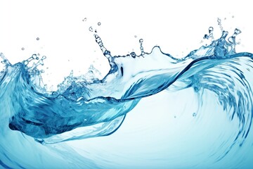 Obraz premium Water Curved Wave on White - Generative ai