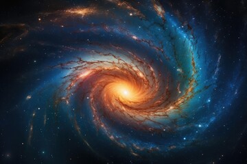 Spiral Galaxy and the Cosmic Dance: The Universe in Harmony, generative IA