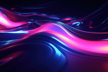 Silver orange pink neon fluid, glowing futuristic abstract background, swirl, line, boxes, data transfer or equalizer, wallpaper, generative ai
