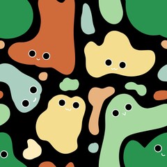 Colorful hand-drawing doodle with black background