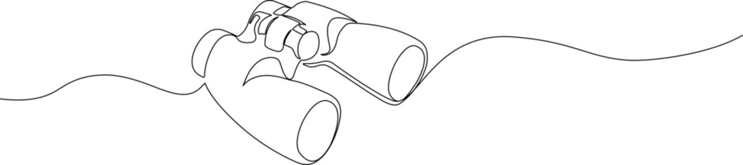 Continuous single one line of binoculars. Vector illustration © Sviatlana