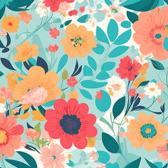 Fototapeta na wymiar Seamless floral pattern 