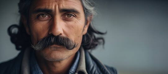 Portrait of a man with a mustache - Generative ai