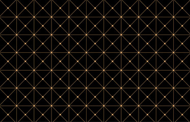 Simple pattern on black background with golden lines