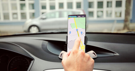 Car With GPS Navigation Maps