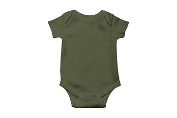 Blank military green baby bodysuit isolated