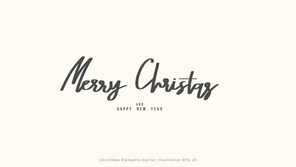 Merry Christmas and happy new year handwriting on background ,Element in Christmas holiday , illustration Vector