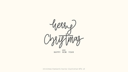 Merry Christmas and happy new year handwriting on background ,Element in Christmas holiday , illustration Vector