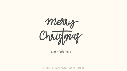Merry Christmas and happy new year handwriting on background ,Element in Christmas holiday , illustration Vector