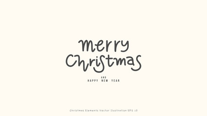 Merry Christmas and happy new year handwriting on background ,Element in Christmas holiday , illustration Vector