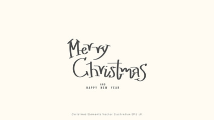 Merry Christmas and happy new year handwriting on background ,Element in Christmas holiday , illustration Vector