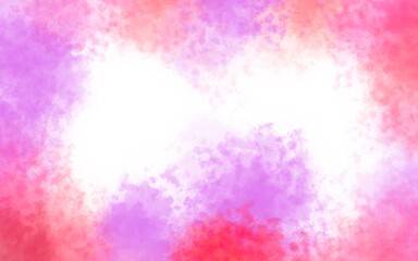 Watercolor bright pink-red frame on a white background